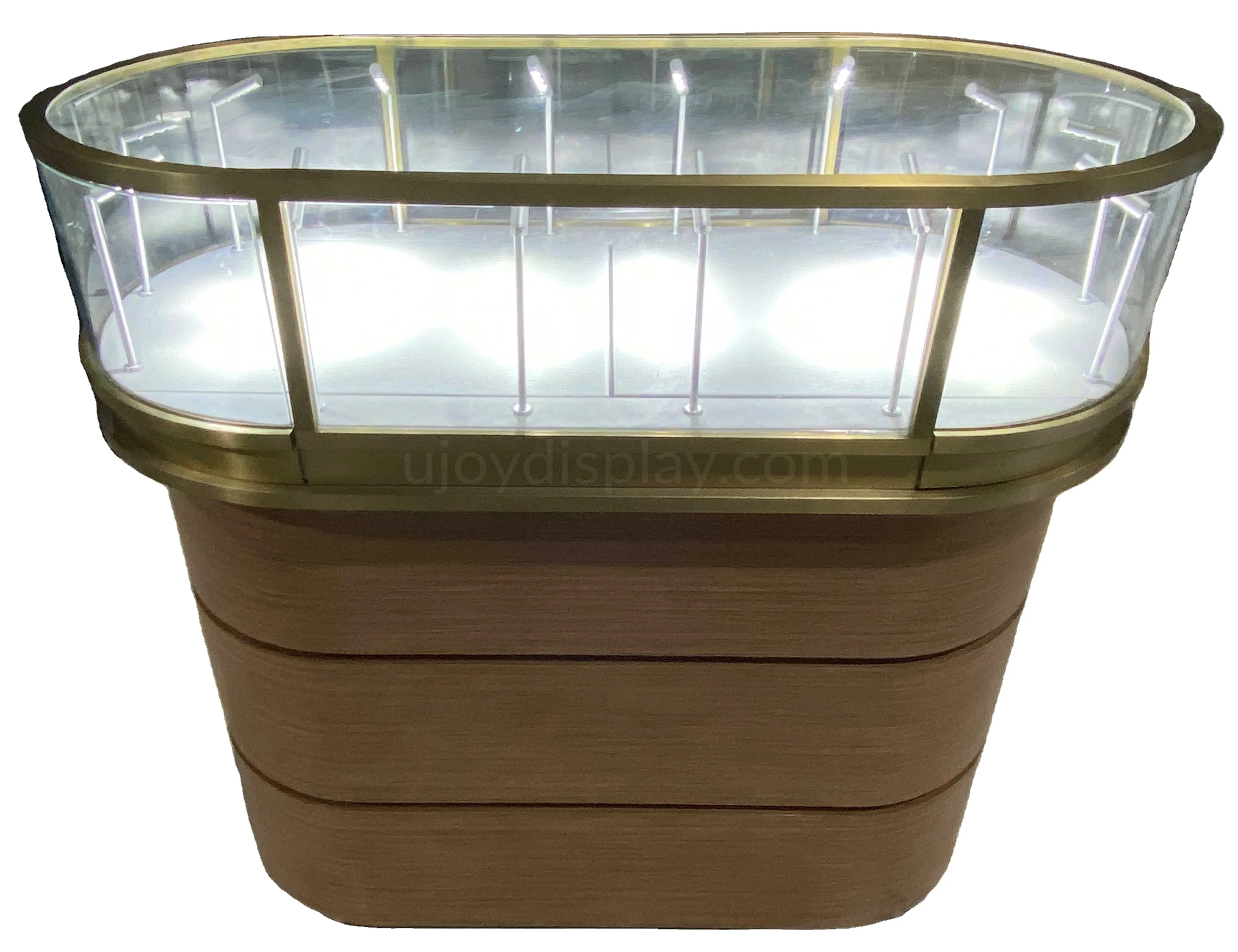 oval jewelry showcase luxury jewelry display showcase for jewelry store showroom wood and metal showcase