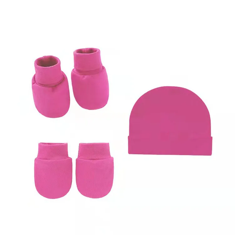 Носки для новорожденных хлопковые цветные детские носки для мальчиков и девочек, для малышей, шапки-бини, 5 предмета в комплекте с носками и приятные на ощупь варежки для детей