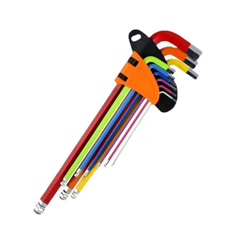colorful hex key 9pc CR-V torx key with long arm Inner Hexagon Spanners Allen Key Torx Wrench with Hole