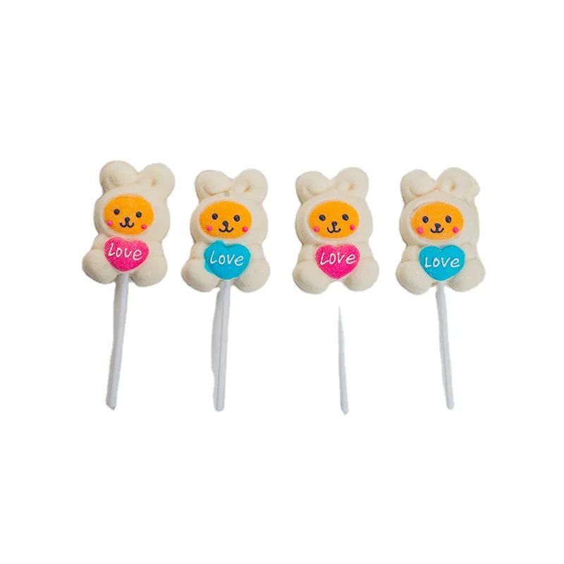 Confectionery for decorating Love Rabbit marshmallow  candy halal sweets lollipop
