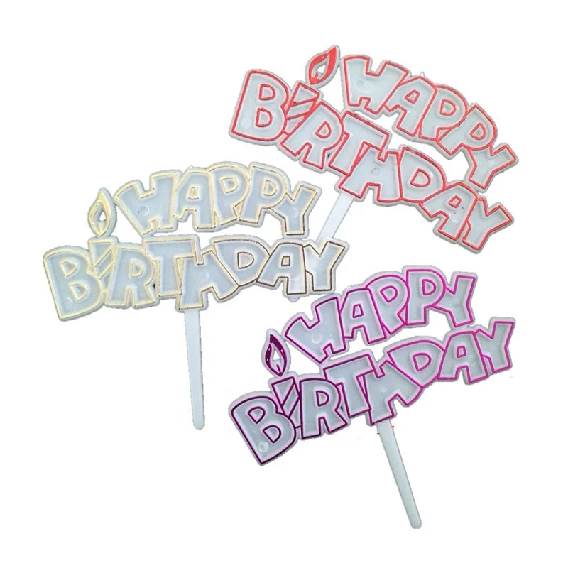 Mini Party Accessories Cupcake Toy Decorating Tools Supply Plastic Happy Birthday Cake Topper