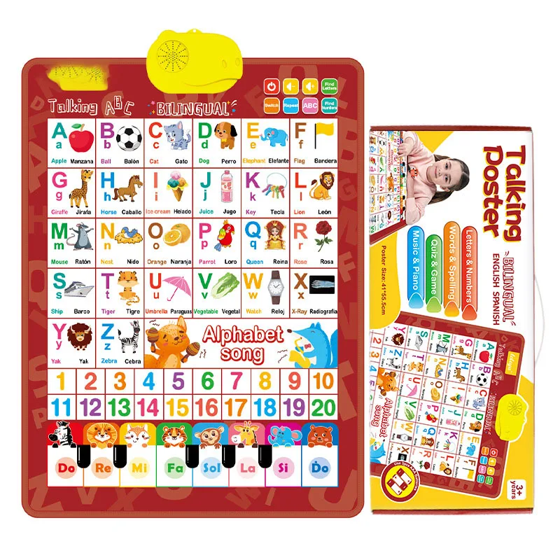 Spanish And Other Languages Wall Chart Talking Poster Music Poster Electronic Educational Toys For Kids Learning