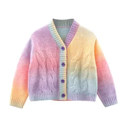 Professional knit casual Sweater girls clothes Girl cardigan for wholesales