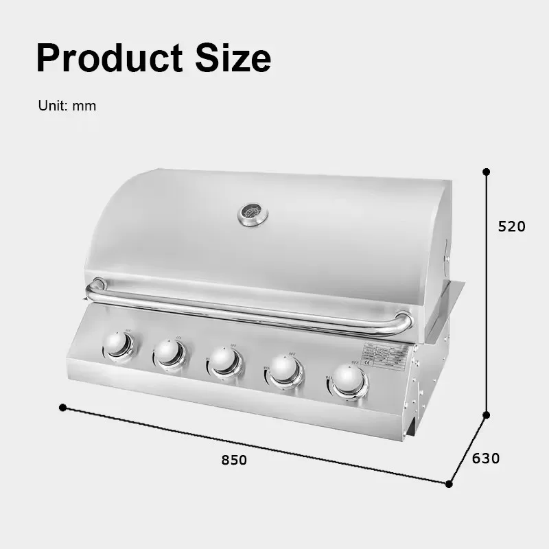 Portable Steak Barbecue Outdoor Stainless Steel Bbqs Machine Propane Gas Bbq Grill