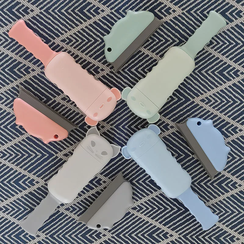 factory wholesale New  Design pet Hair Remover cute animal shape Brush Base Double-Side  Brush set small size