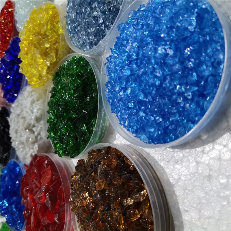 Dark blue crushed glass aggregate for terrazzo aquariums on concrete floors