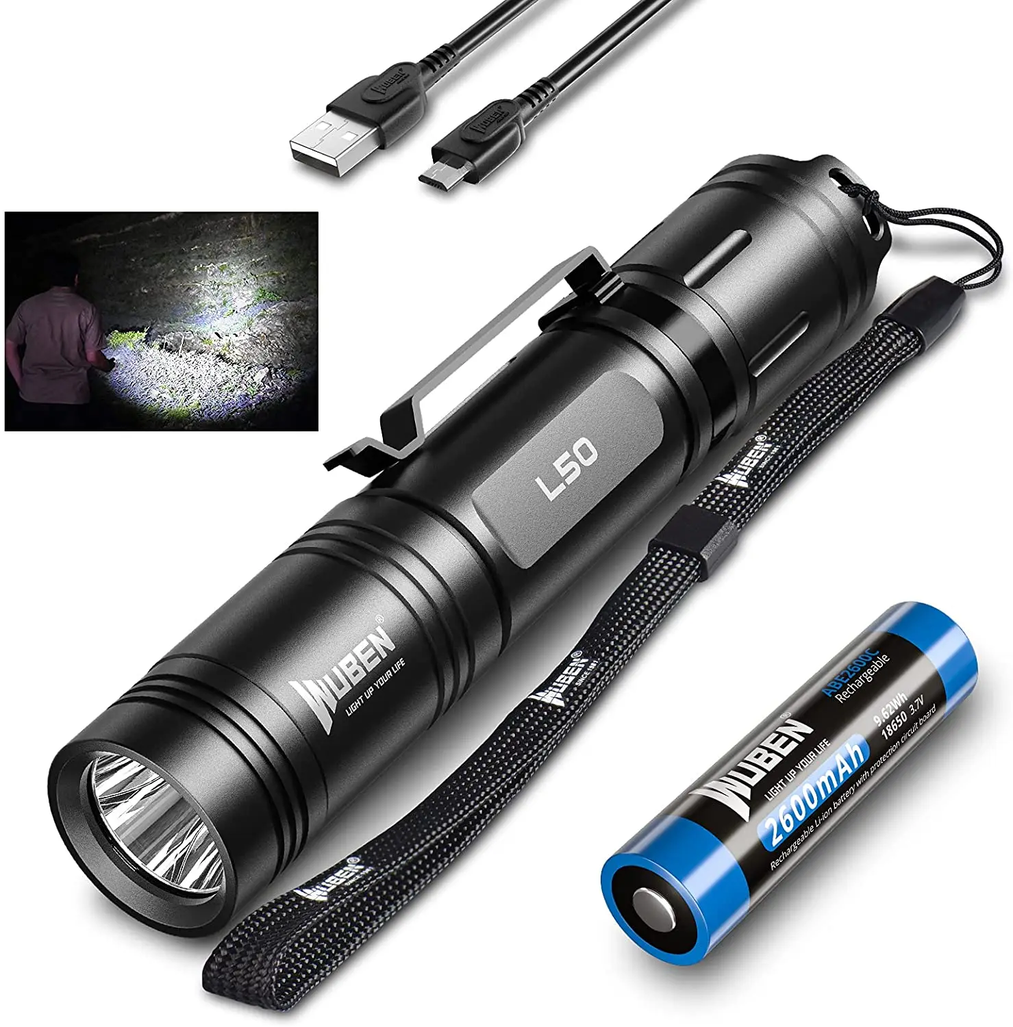 Super Bright Tactical Flash Light Outdoor Camping Torch light USB mini Rechargeable LED Flashlight