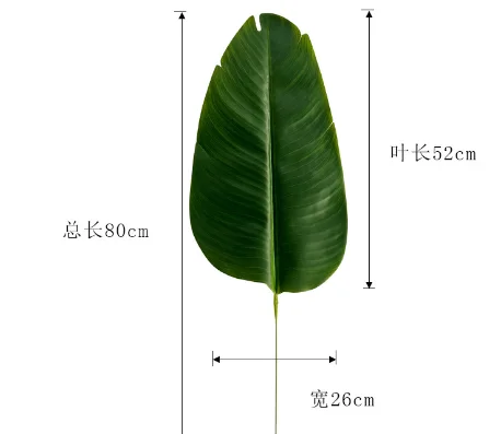 Wholesale Artificial Latex Real Touch Green Banana Palm Plants Plastic Grass and Flower Wreath for Home Indoor Decoration