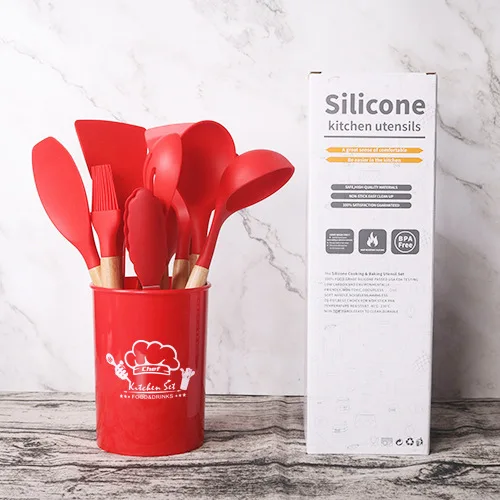 High temperature resistance food grade non-stick spatula special kitchen silicone cooking utensil set