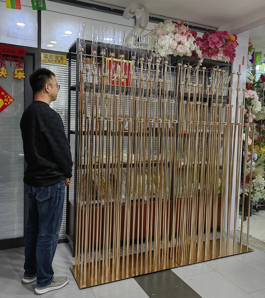 Wedding 40arms Gold Metal Crystal Chandelier Candlestick Wedding Hall Home Decorations Centerpiece Stand Candle Holder