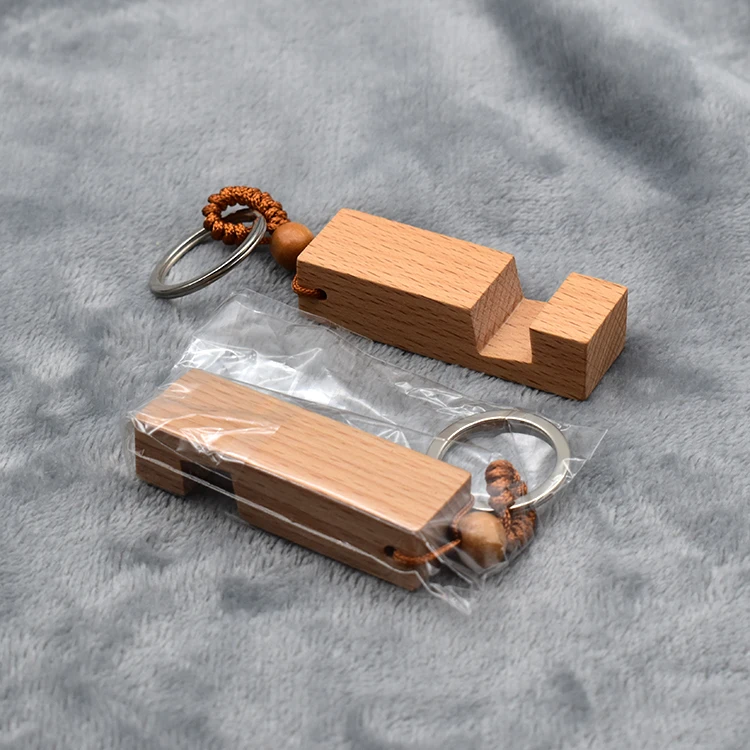 Factory Price Handmade Mini Wood Keychains Multifunction Portable Gift Crafts Key Chain Accessories For Mobile Phone Holder