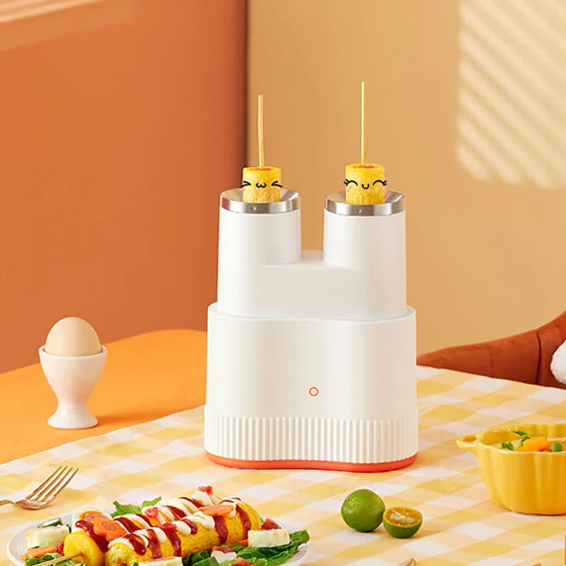 Double-tube Egg Roll Maker Breakfast Omelette Machine Automatic Egg Sausage Machine Egg Cooker Non Stick DIY Cooking Tool 220V