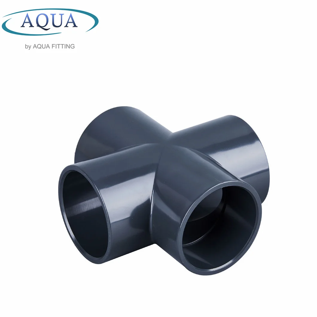 CPVC PVC Pipe Fitting 4 Way 4-Way Connector Cross Joint Tee