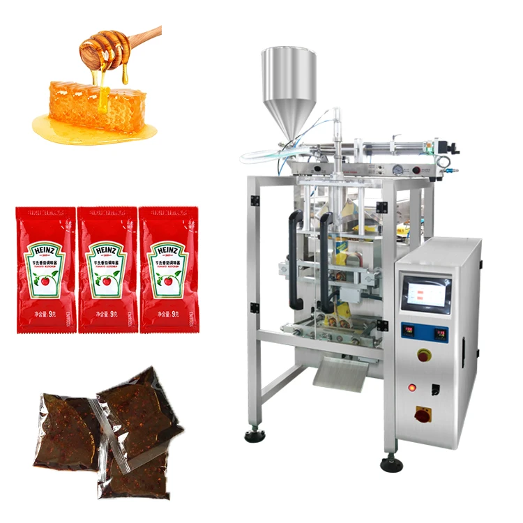 Automatic vertical high speed food liquid filling machine ketchup honey sachet sealing packing machine