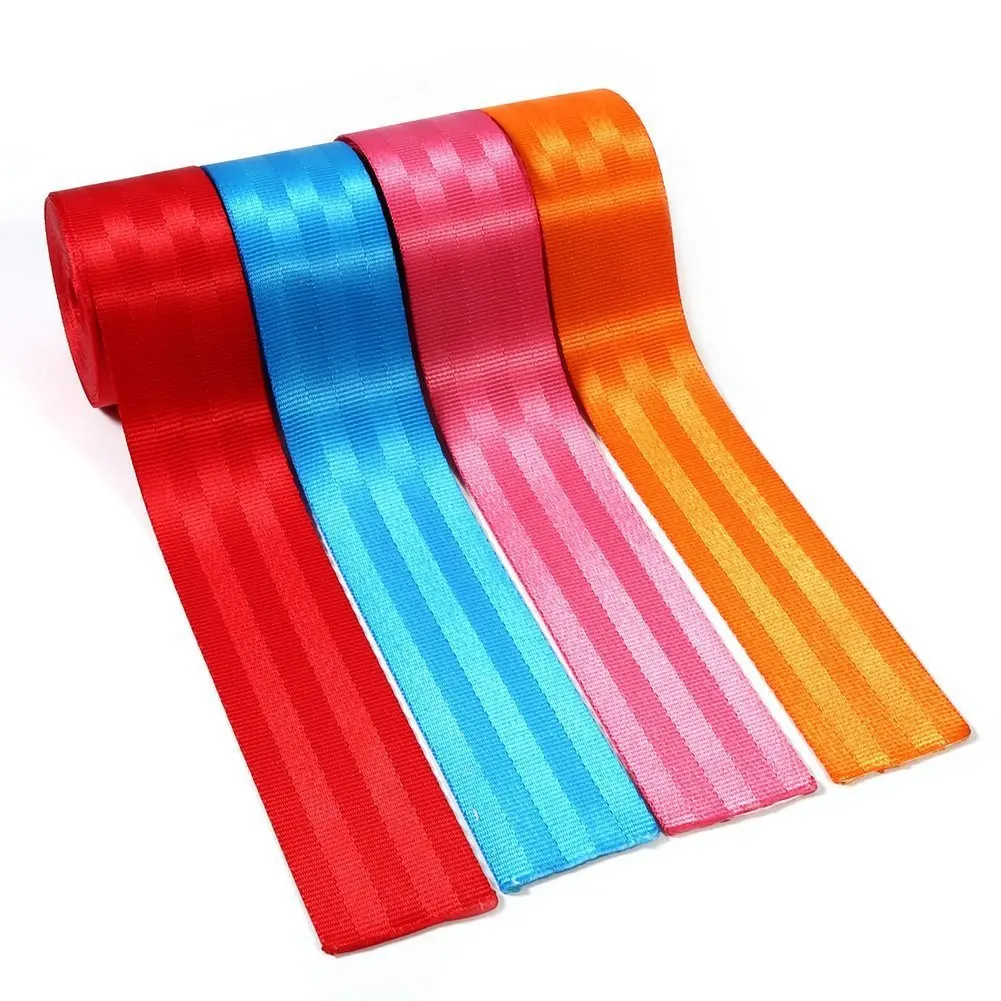 Manufacturer Printed Custom Logo Seat Belt Webbing Wide Car Seatbelt Striped Belts Nylon Polyester Webbing For Seat Belt