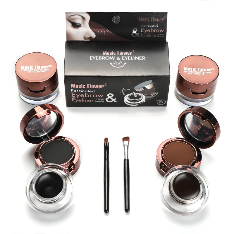 Beauty Make Up Kit Cosmetics 2 In 1 Eye Brow Powder Liner Cream For Women Make up Set