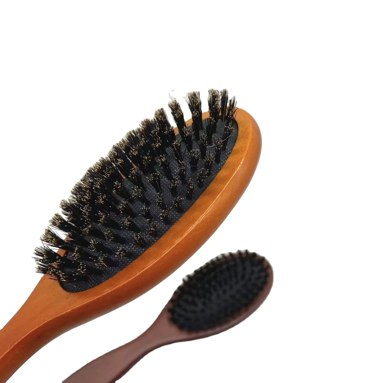 100% Pure Boar Bristle Hair Brush Wooden Handle Straightening Comb Short Brush Promote Healthy Hair and Scalp Reduce Hair Loss