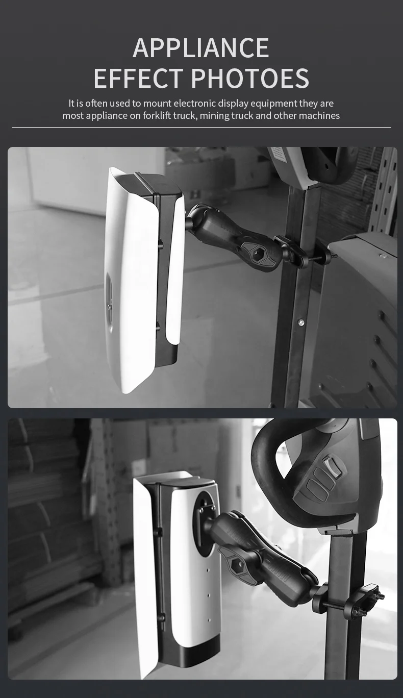 Industrial Forklift Computer GPS Bracket 1.5 Inch Ball Head Square Post Tablet Holder Clamp Compatible 2.7 Inch Width Tube