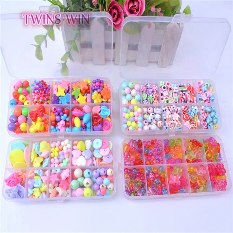 DIY Necklace Bracelet Beaded Making Educational Toy Set Acrylic Beads Handmade Material Wear Beads diy 23