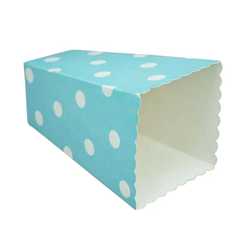 Greaseproof Popcorn Containers Auto Pop-Up Popcorn Boxes Mini Pop Corn Buckets Polka Dots Colorful Striped Open Top Popcorn Box