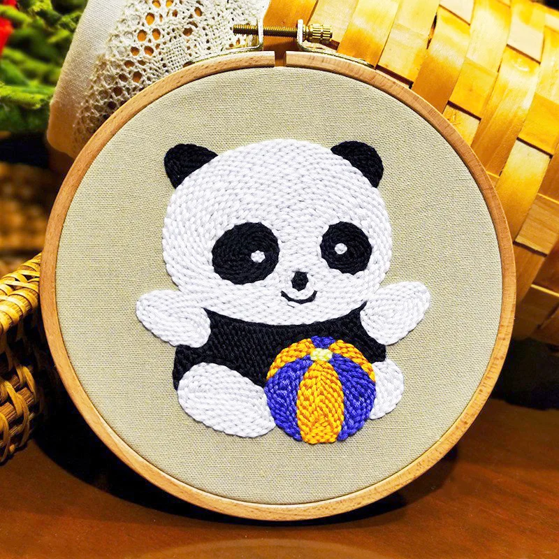 Adult DIY Craft Punch Needle Kit Easy for Adults Beginners Embroidery Hoop Instruction DIY Needle Punch Craft