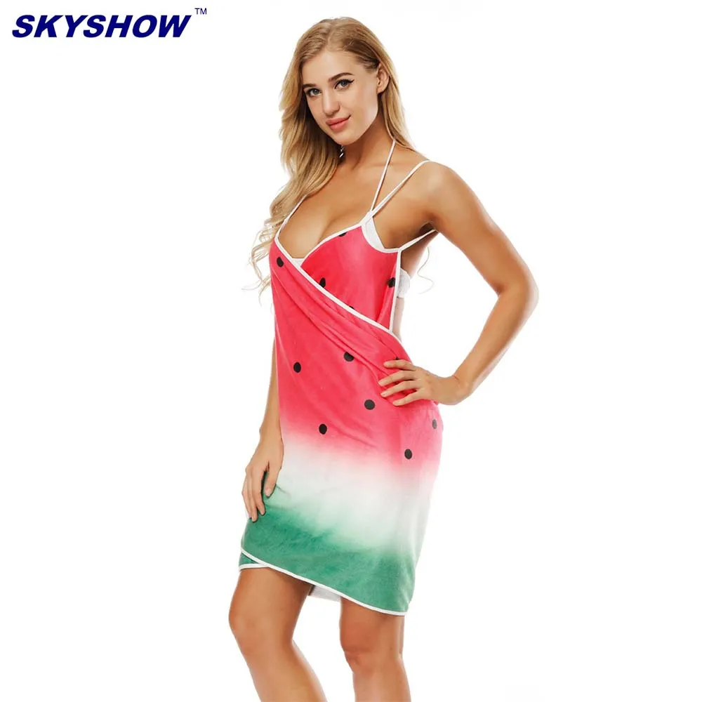 Shower Body Salon Wearable Bath Towel Dress For Women