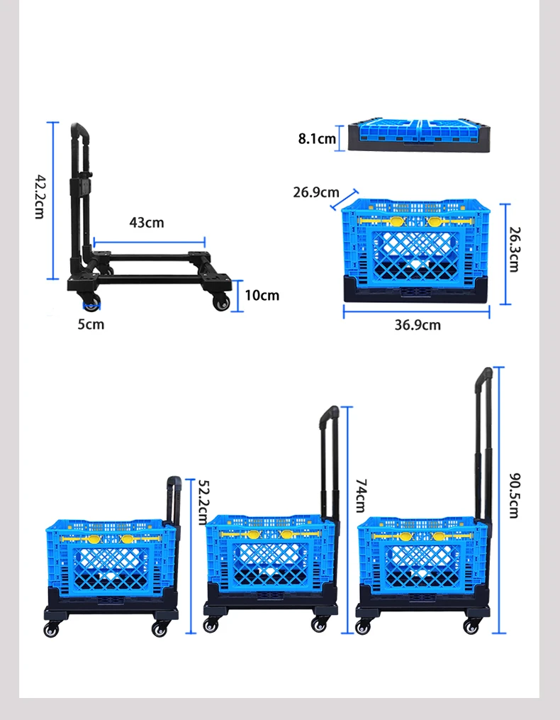 Wholesale Iron Logistics Cage Steel Hand Trucks Cart Cargo Foldable Laundry Basket Trolley Wire Mesh Cage