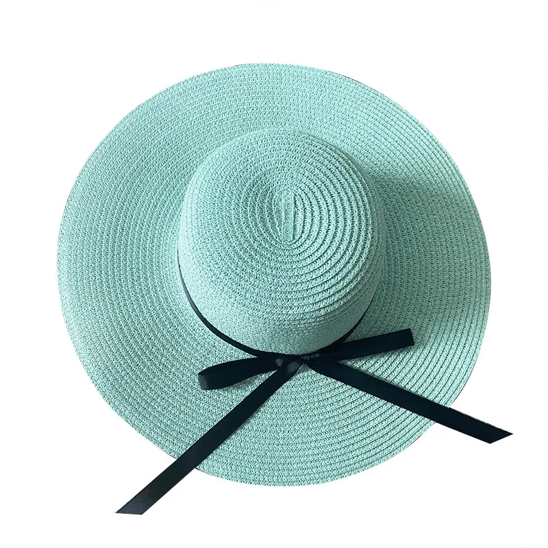 Foldable Travel Strawhat Parent-child Summer Seaside Sun Beach Hat Caps Floppy Oversize Large Wide Brim Fedora Straw Hats Women