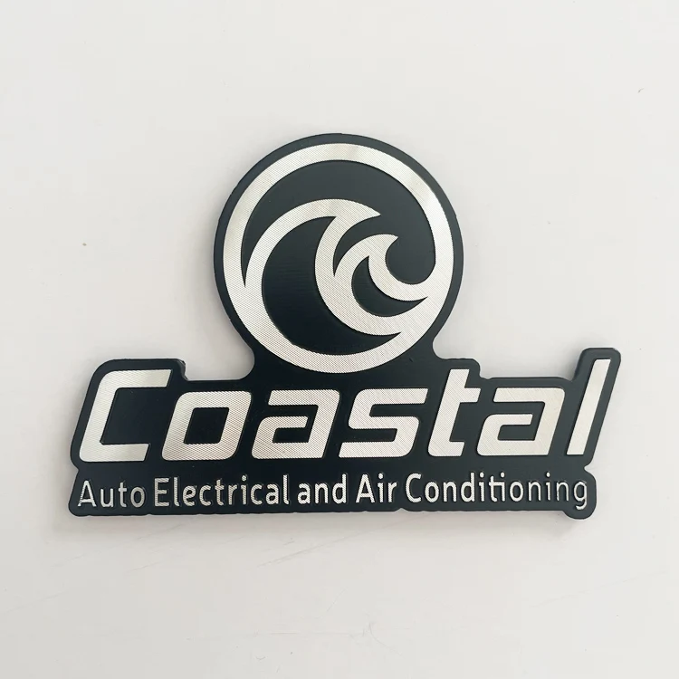 custom highlight embossed logo aluminum logo label metal nameplates