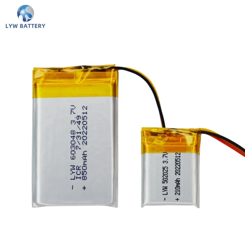 LYW Factory Direct Sales High temperature lithium ion battery 402030 3.7V 185mah~250mah lipo cell battery for GPS With PCM, wire