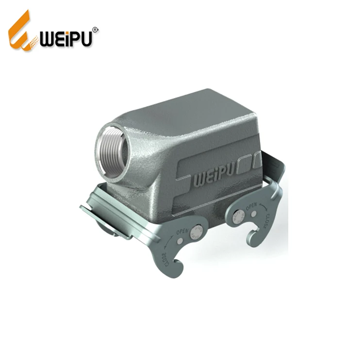 
WEIPU HA10B-PS-2L/W IP65 side entry metal Easy Lock housings 10 pin auto wire 4pole male female contact connector 