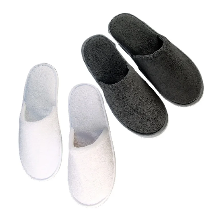 Personalized Closed Toe Spa White Indoor Quiet Hotel Slippers