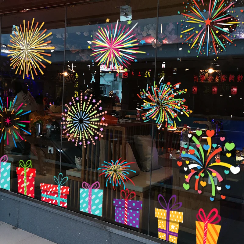 Wholesale Cheap Custom Double Sided Printing Used for Christmas Decorations Easy Peel off Glass Film Christmas Window Stickers