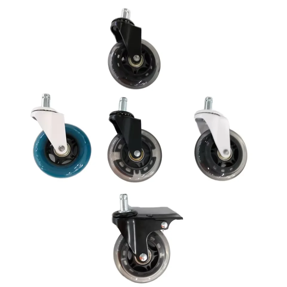 Modern Design PU Caster Office Chair Wheels Universal Stem Lock Swivel Office School Living Room Kitchen Furniture Hospital Use
