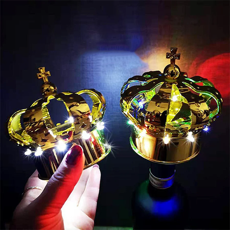 T-Worthy Bar Champagne Topper Night Club LED Bottle Strobe Baton Lamps Flash Crown Head Wine Stopper for Wedding Party Decor