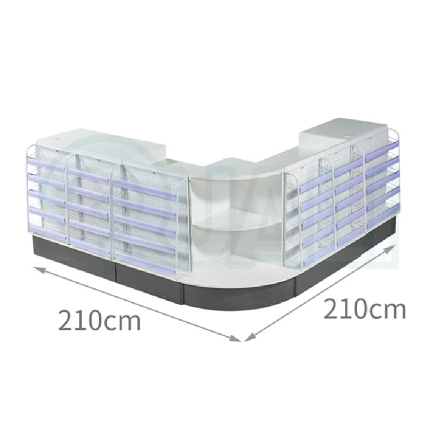 Adjustable Durable Grocery Store Colorful Checkout Counters Table Counter Cashier