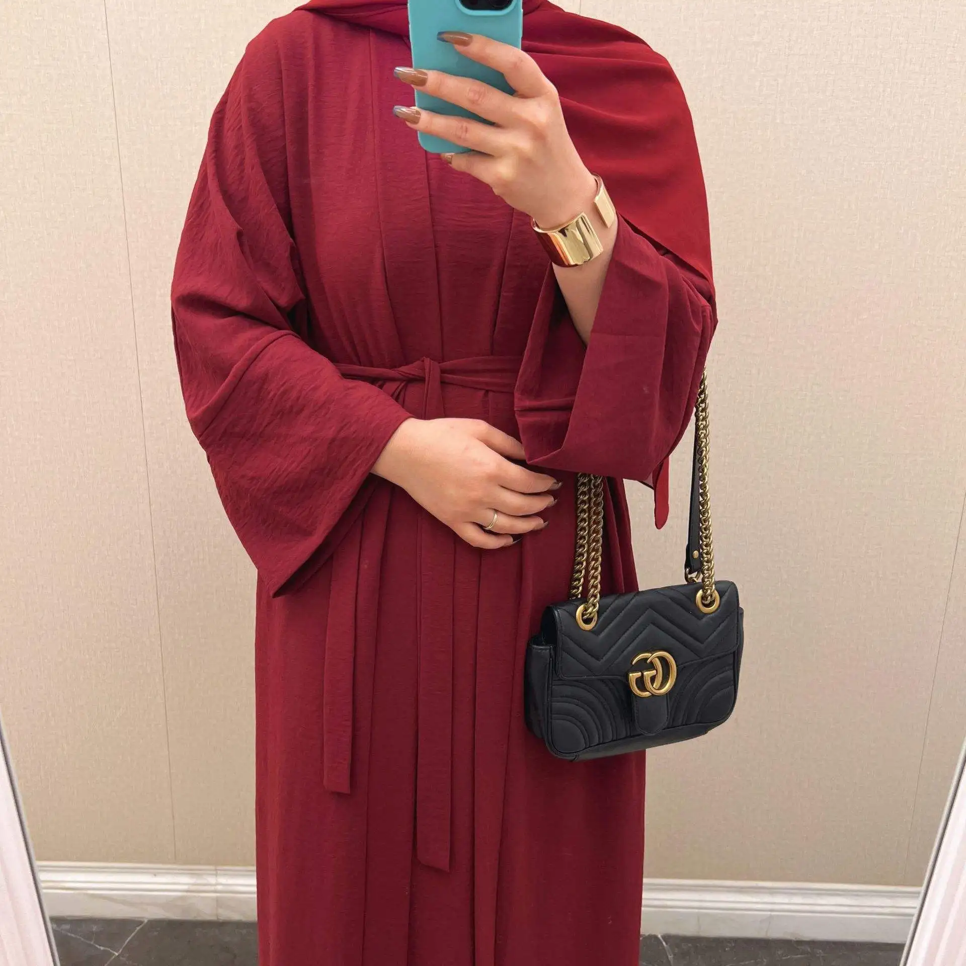 Abayas Dubai Clothing 2023 Turkey Solid Color Simple Modest Kaftan Islamic Clothing Abaya Women Muslim Dresses