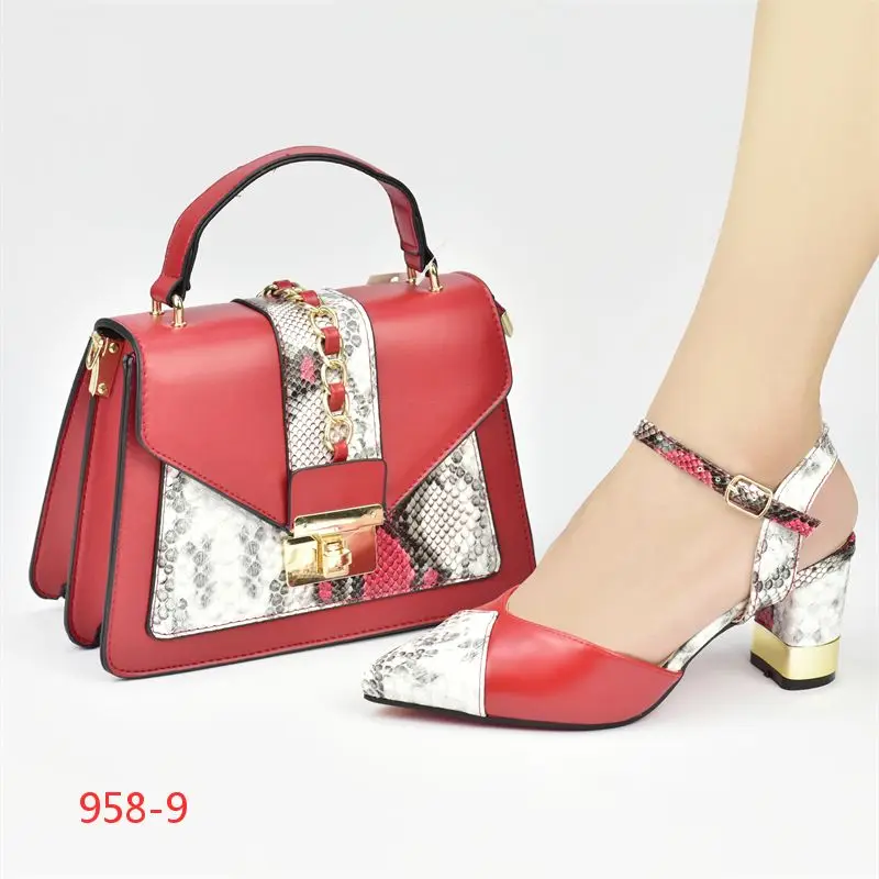 Queency  Wholesale Customization High Heel 7.5 CM Italian Women Shoes Matching Bag On Daily Life