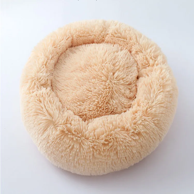 
Low price high quality personalized warm customized round plush dog bed for home 