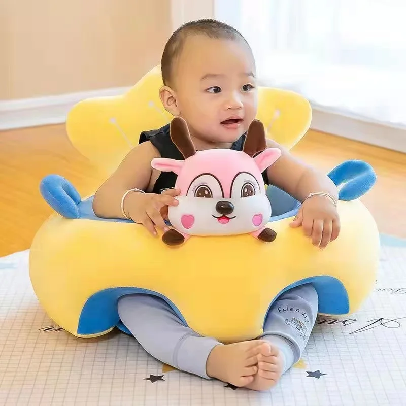 Baby learning seat cartoon infant classmate sitting on sofa plush toy sitting small sofa stool without filler