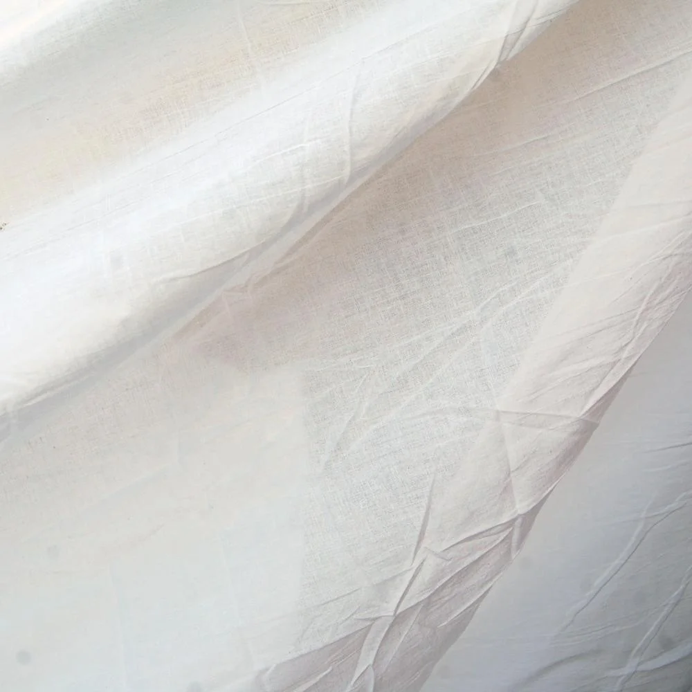 Handmade White Cotton Voile Fabric by Indian Manufacturer Plain Knitted for Home Textile for Running Craft Making Wholesale