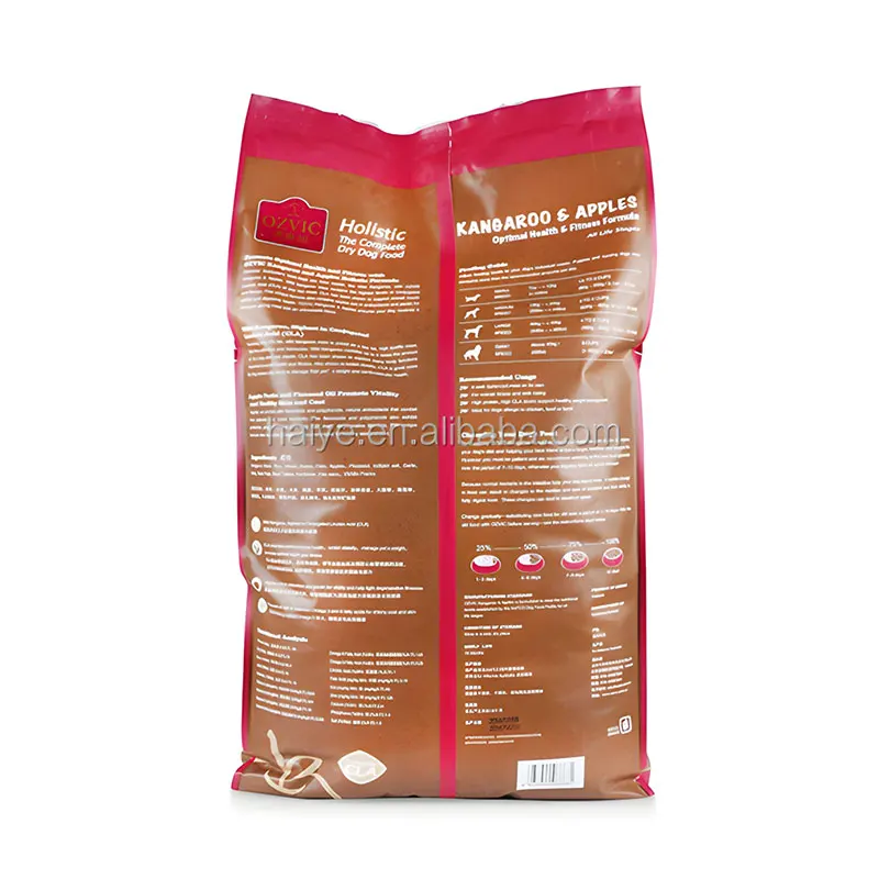 Customized Glossy Matt Eight-side Seal Aluminum Foil Self-sealing Pet Dog Food Packaging Bag