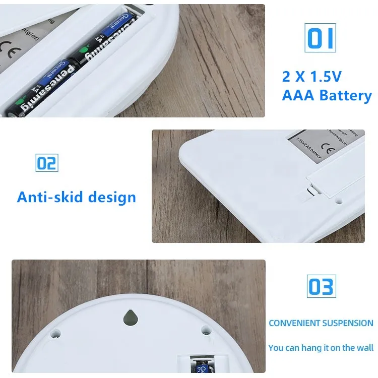 Electronic Cook Kitchen Scale Small Smart LCD ABS Portable 5 Kg Digital Display Round ABS Plastic Kitchen Weight Scale 10kg 1 G