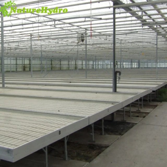 
Hydroponic 4x8 flood tray plastic rolling table for agricultural greenhouse 