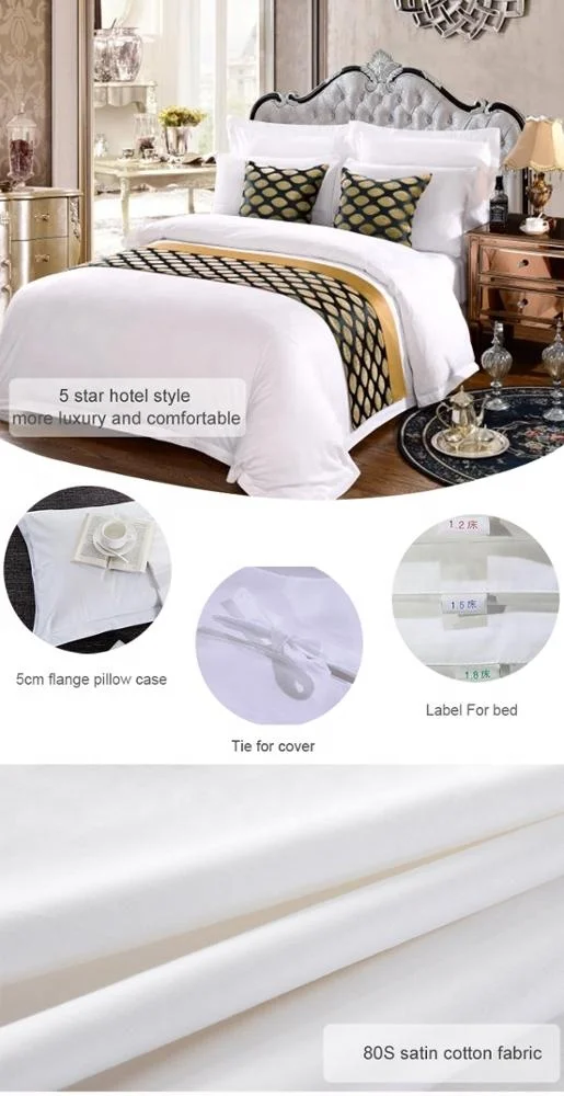 Wholesale 100% Cotton White Plain King Size Pure White Hotel Queen Bed Sheet