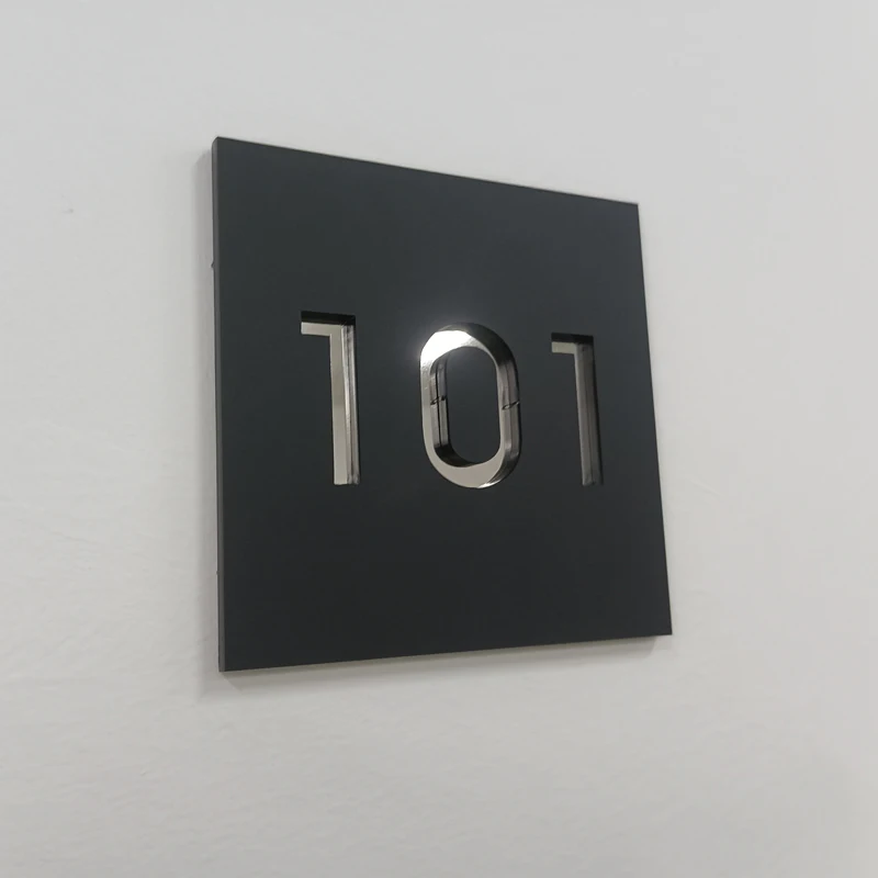 Custom No MOQ Acryl Stainless Steel House Hotel Door Room Number Sign Address Door Plates