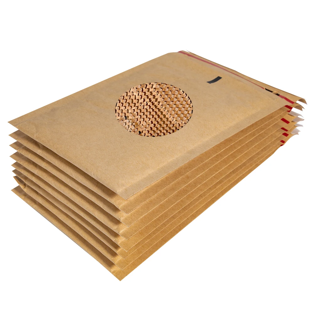 Custom Padded Packaging Kraft Compostable Courier Mailing Biodegradable Recycled Honeycomb Paper Shipping Envelope Mailer Bag