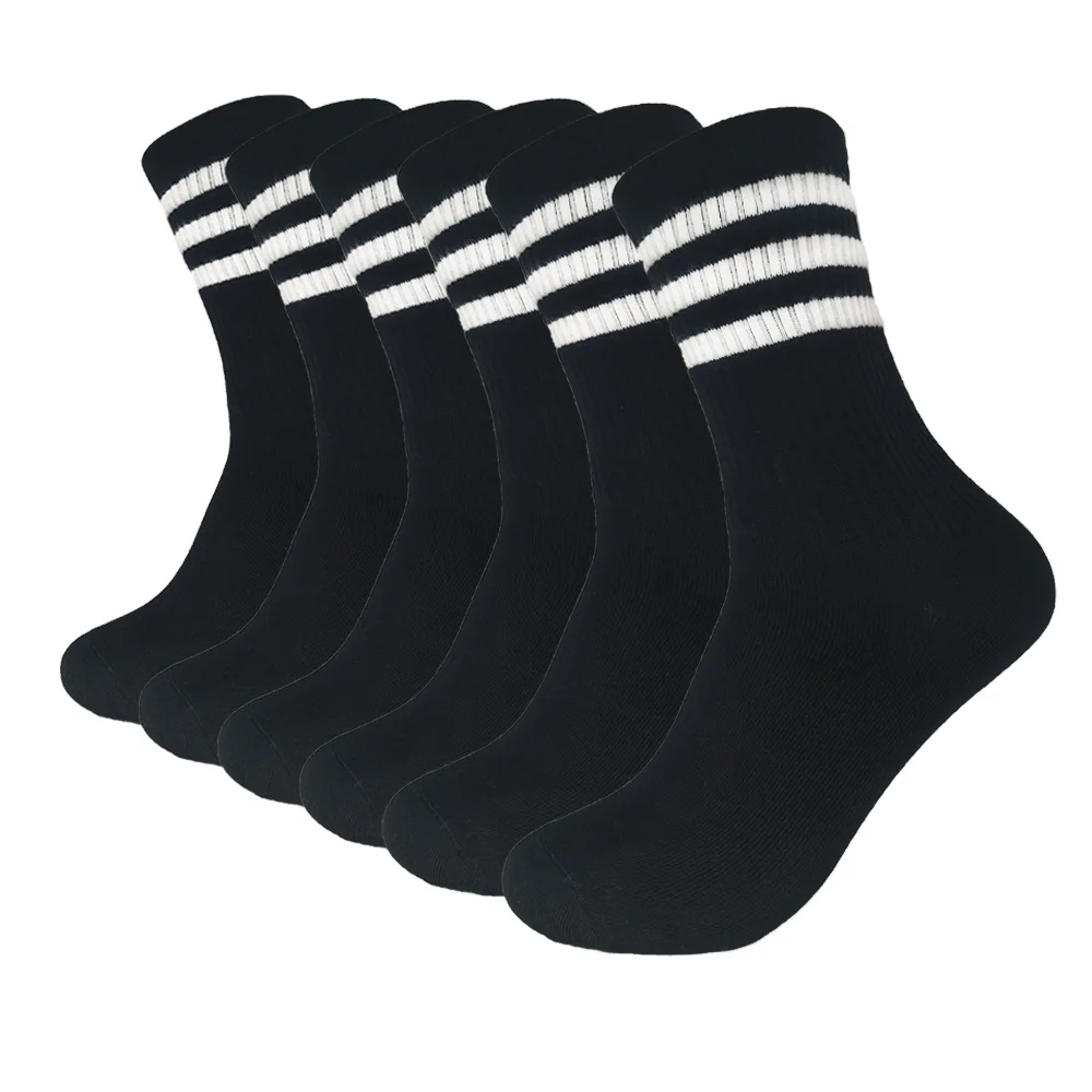 Spring Autumn Stripe Sport Soccer Kitted Cotton Athletic Tube Striped Socks For Men