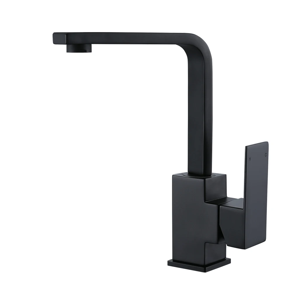 Премиум SUS 304 нержавеющая сталь бар кран 360 Поворотный носик горячей холодной воды Смеситель черный кухонный