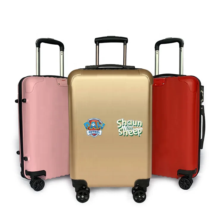 New OEM promotional gift 20 inch custom classic pattern abs spinner rolling travel business suitcases vintage luggage sets